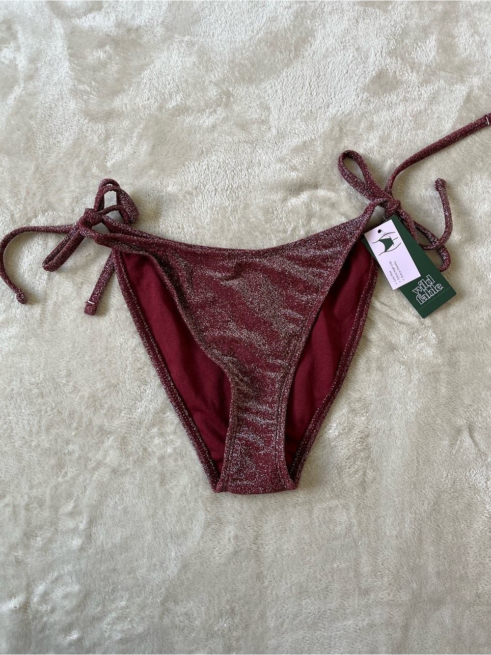 Wild Fable Women’s Maroon Low Rise Bikini Bottoms Medium (8-10) NWT Shimmer